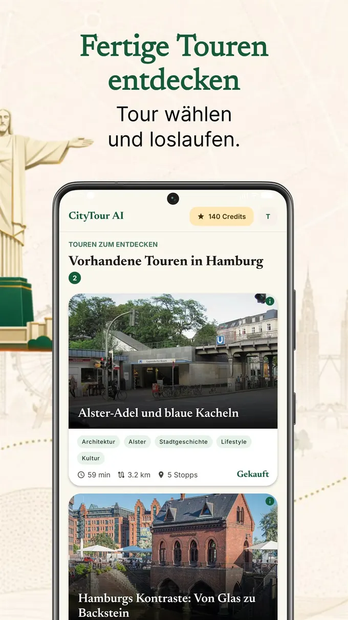 CityTour AI discover ready-made tours