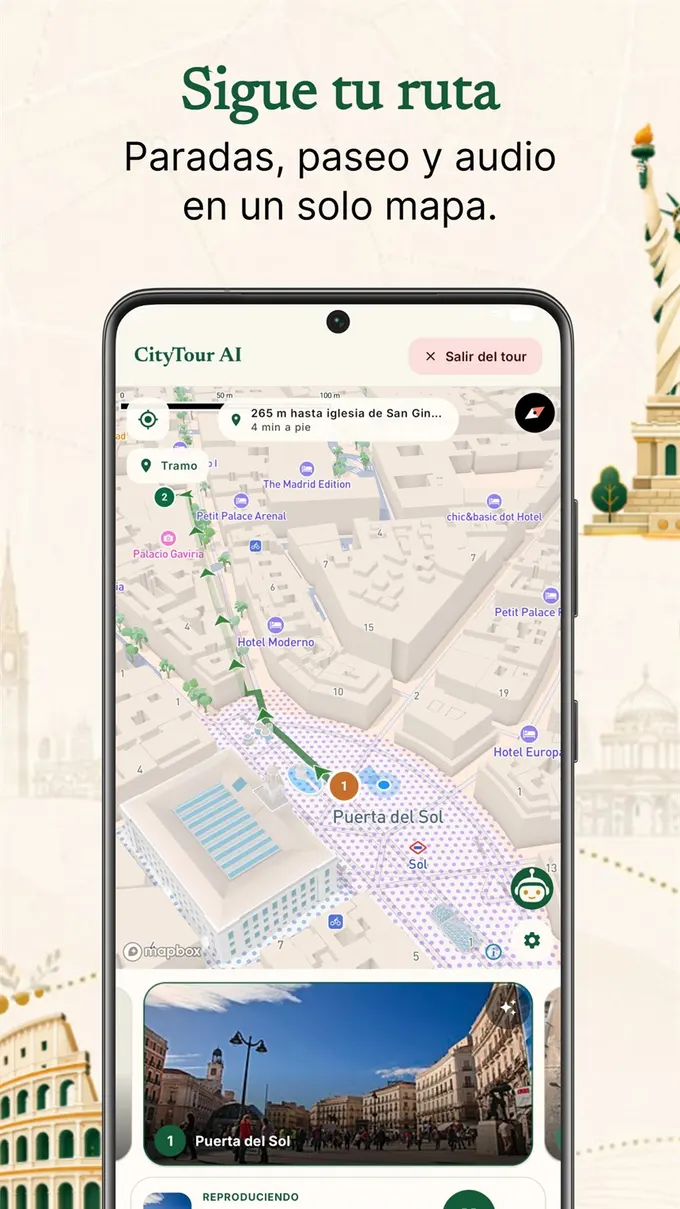 CityTour AI route and map overview