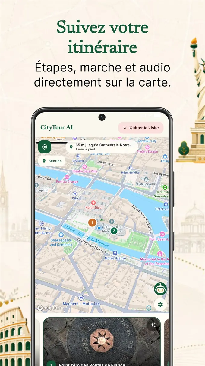 CityTour AI route and map overview