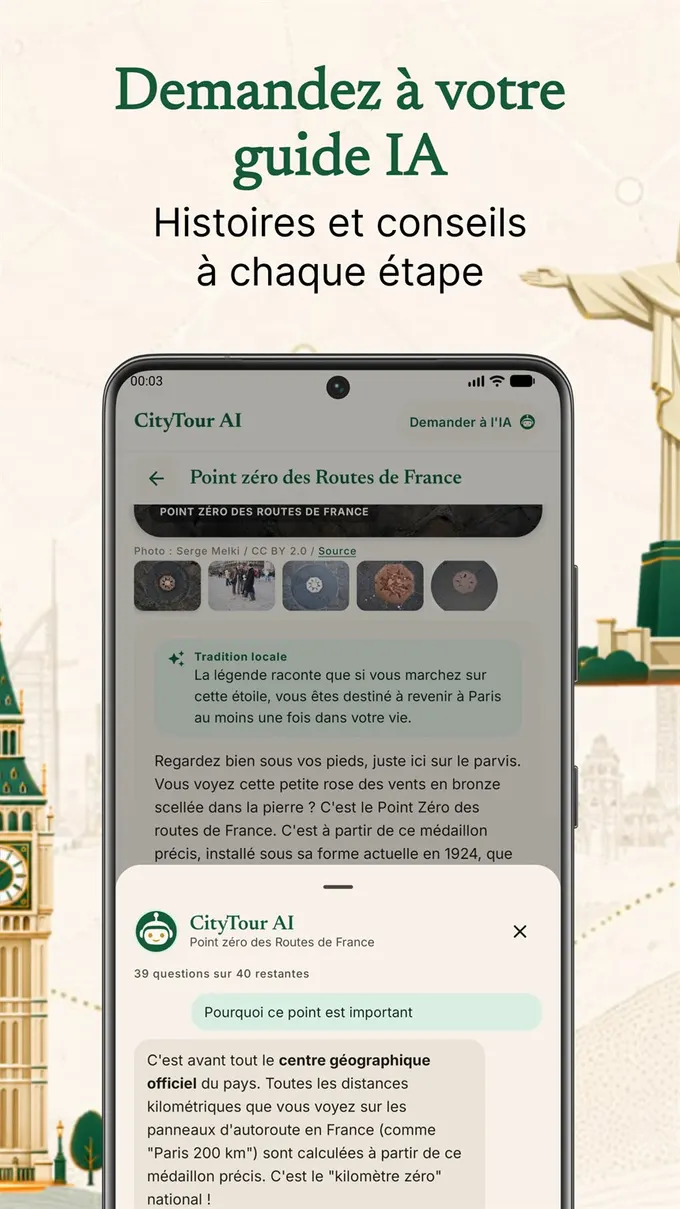CityTour AI AI guide chat at a stop