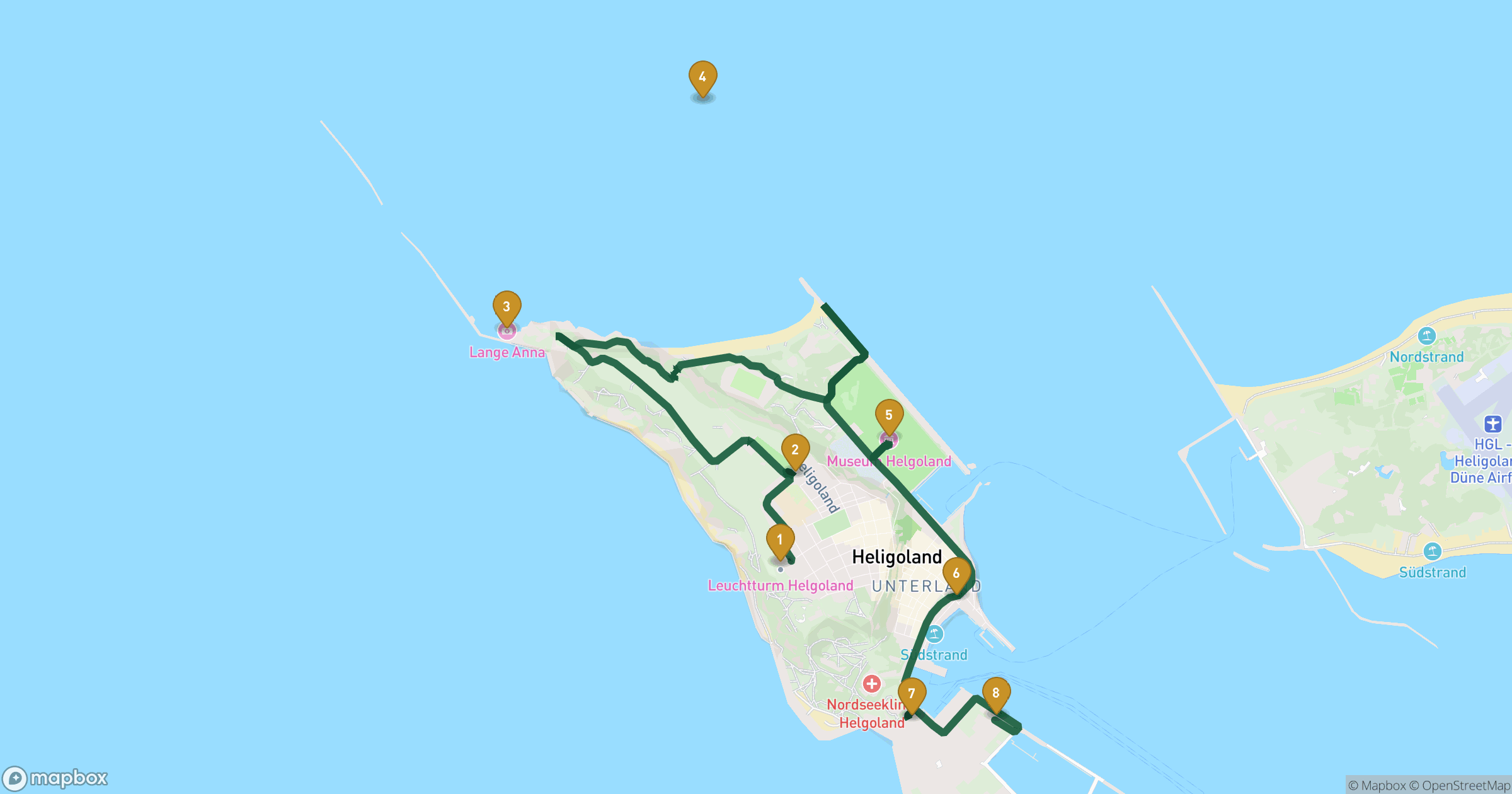 Map for Helgoland 도보 투어 with 8 stops