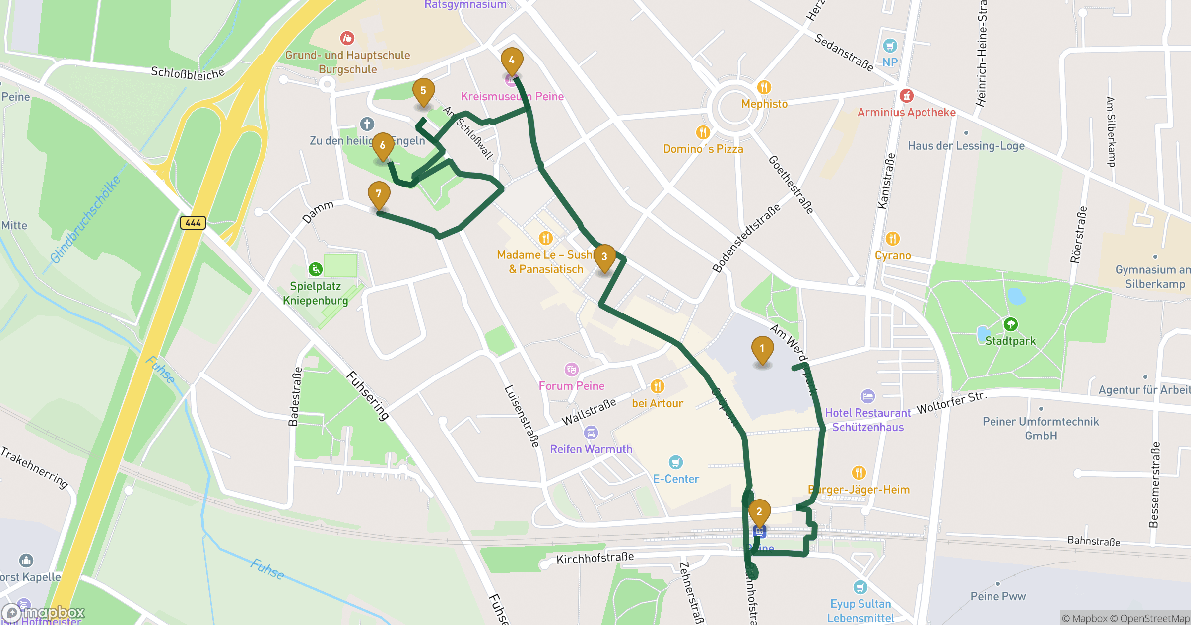 Map for Peine 도보 투어 with 7 stops