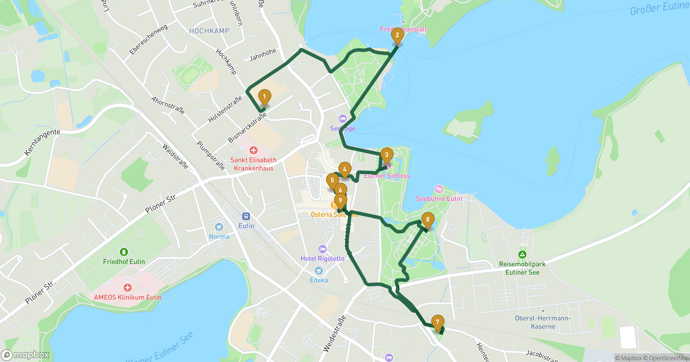 Map for Eutin 도보 투어 with 9 stops