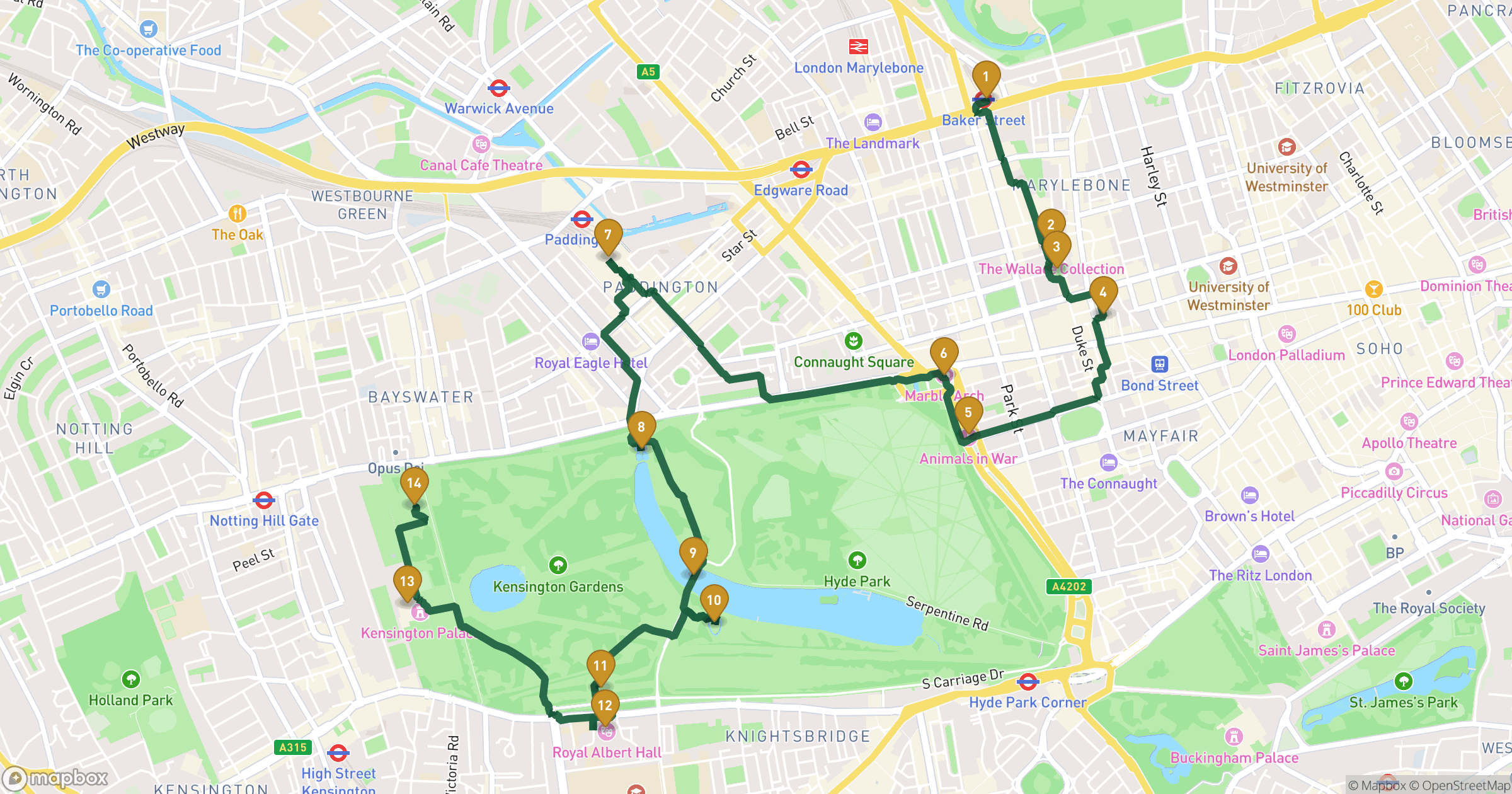 Map for London 도보 투어 with 14 stops