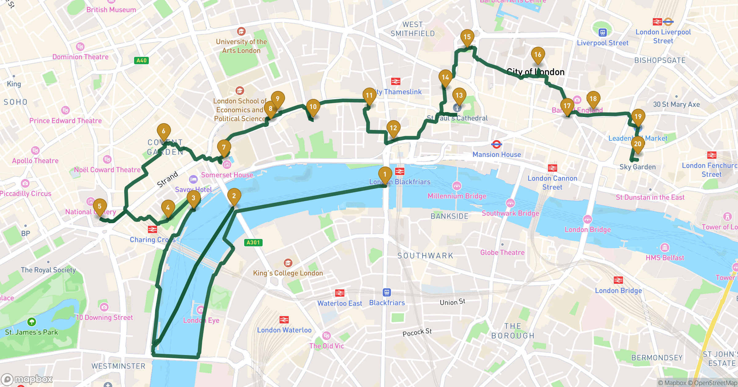 Map for London 도보 투어 with 20 stops