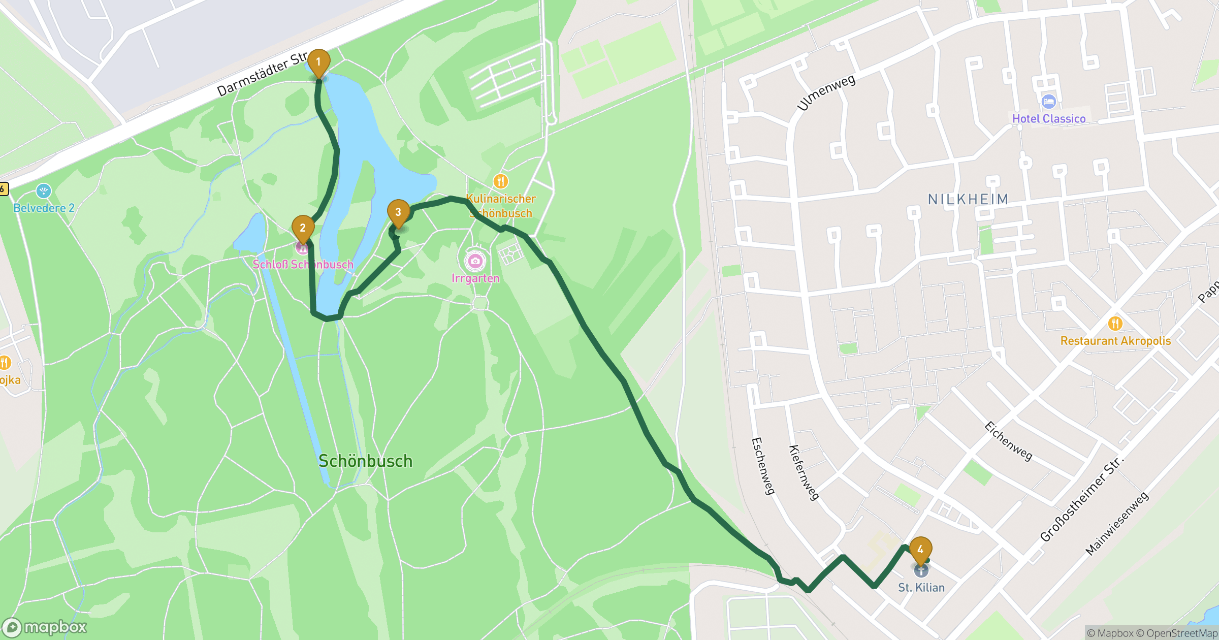 Map for 쇤부슈 산책 도보 투어 with 4 stops