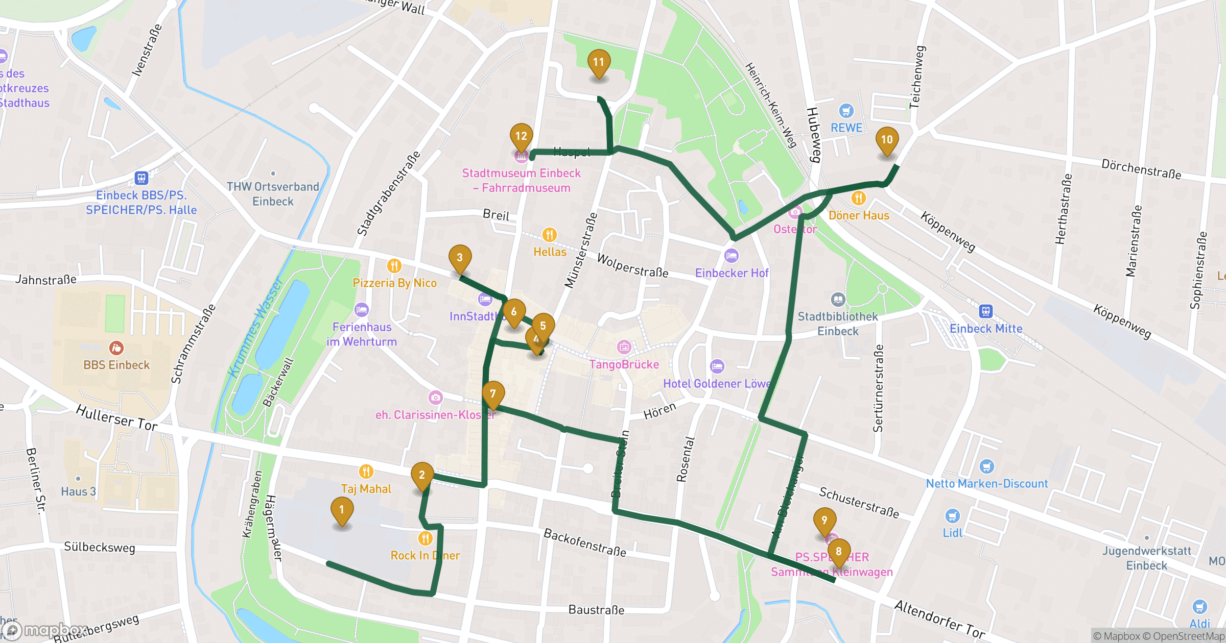 Map for Einbeck 도보 투어 with 12 stops