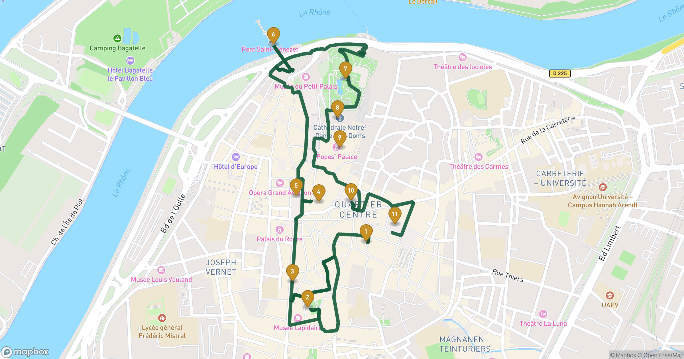 Map for Avignon 도보 투어 with 11 stops