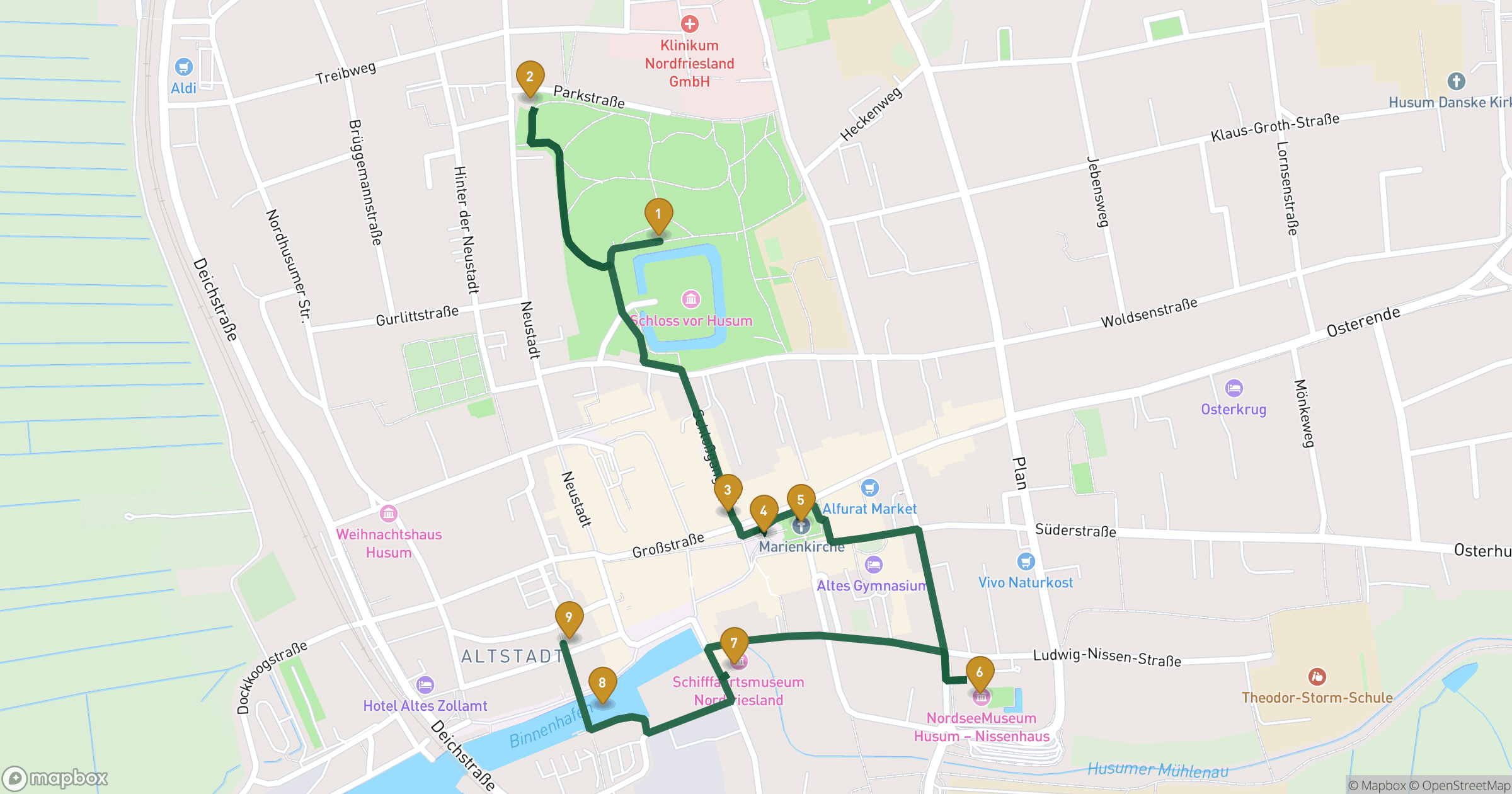 Map for 후줌 도보 투어 with 9 stops